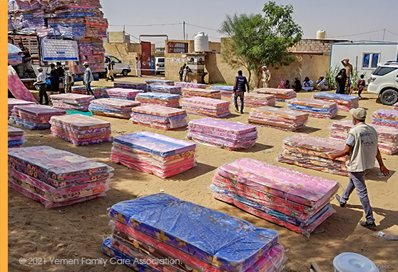 YFCA providing safe, appropriate shelter and essential household items to highly vulnerable families Ma'arib city district.